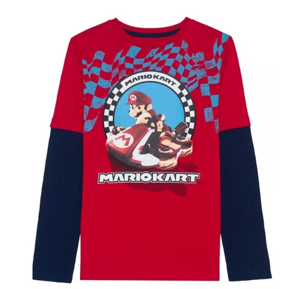 Mario Bros. Big Boys Twofer Mario Kart Graphic T-shirt Xl